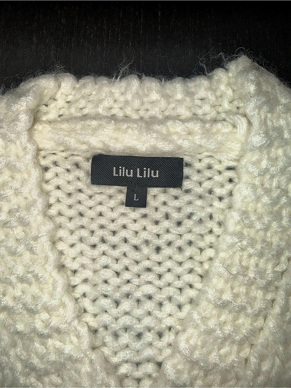 Liu Liu Mohair Cropped Chunky Cardigan Boho Chic Cottagecore Size L - Picture 5 of 8